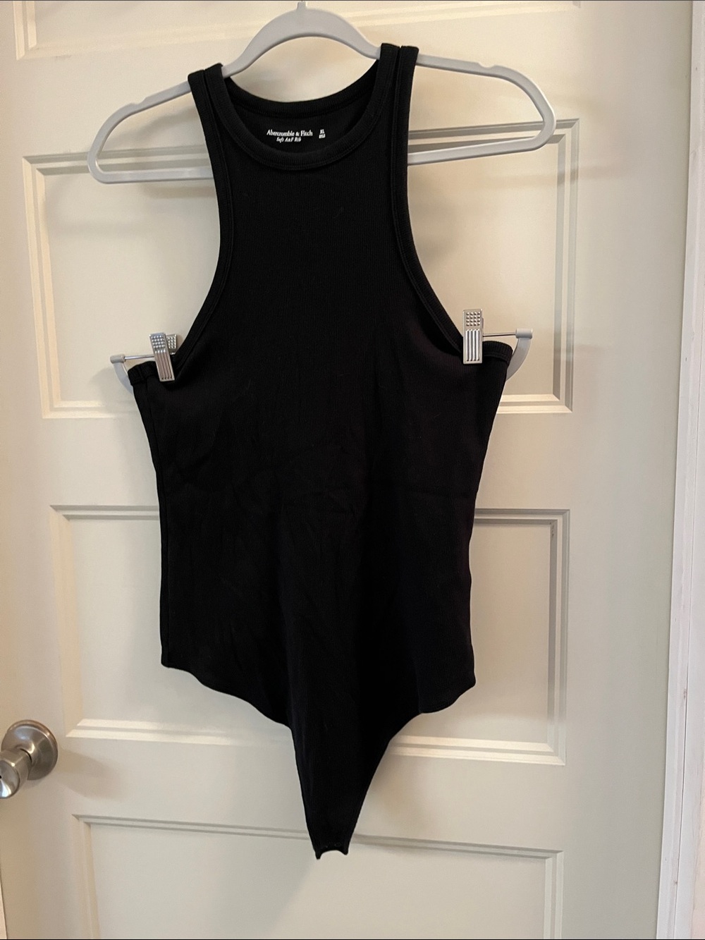 Abercrombie & Fitch Black Ribbed High-Neck Bodysuit